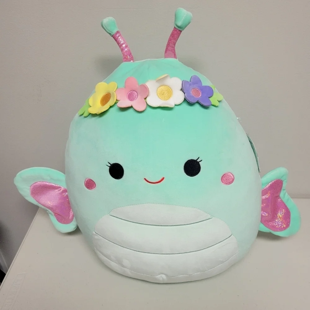 NWT Squishmallow Reina The Butterfly With Flower Crown.